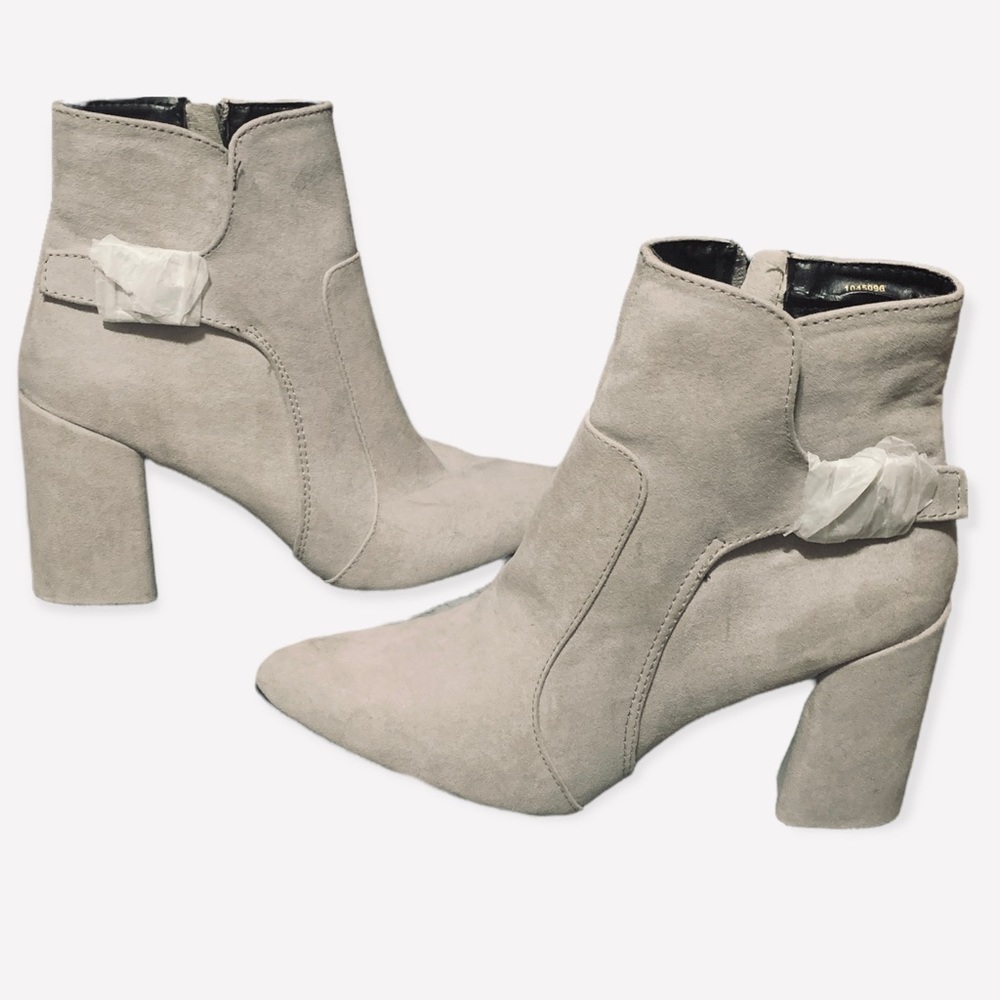 Charlotte Russe gray faux suede booties; Womens Size 8
